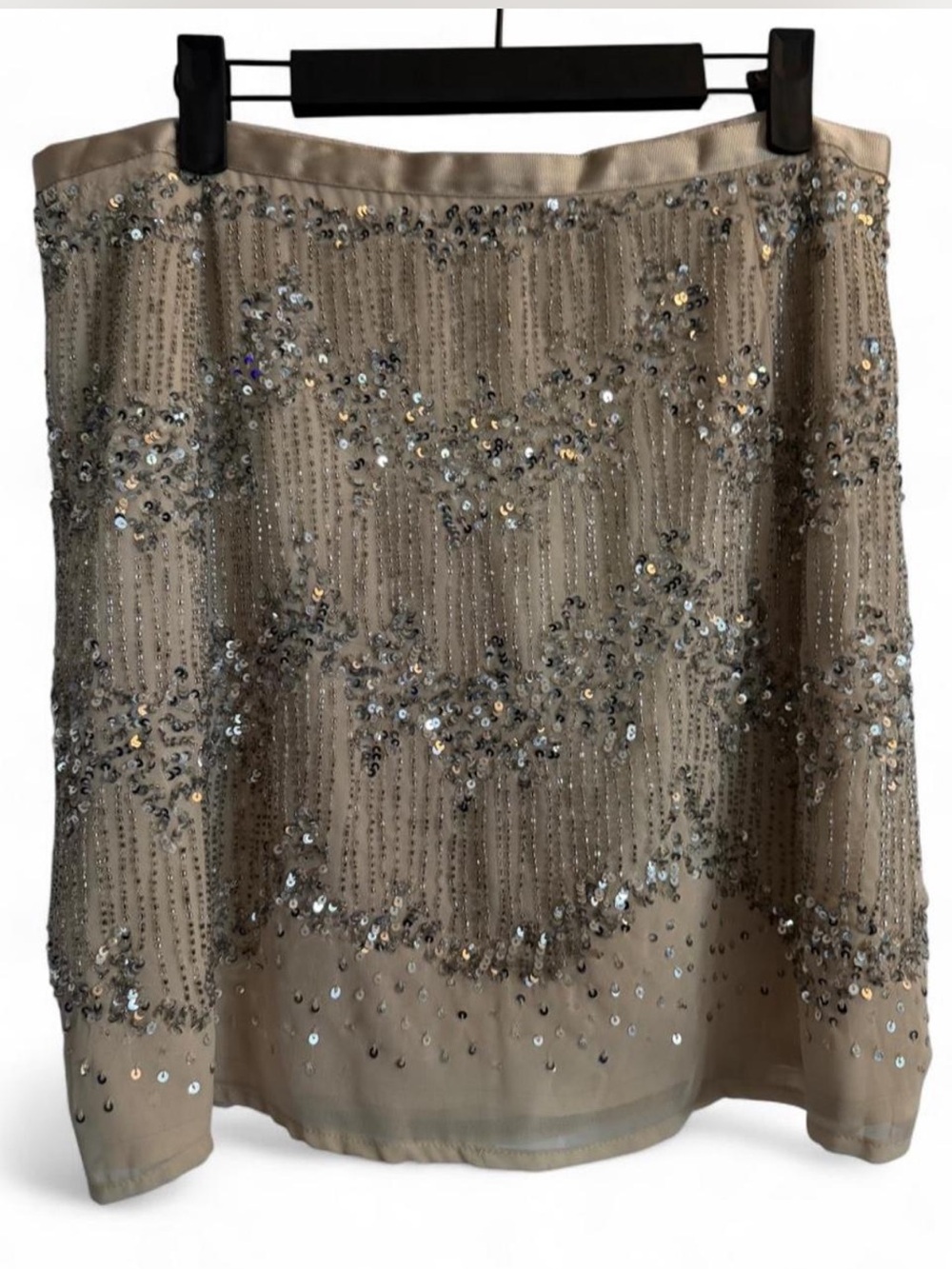 H& M Embellished Sequin Mini Skirt - Beige